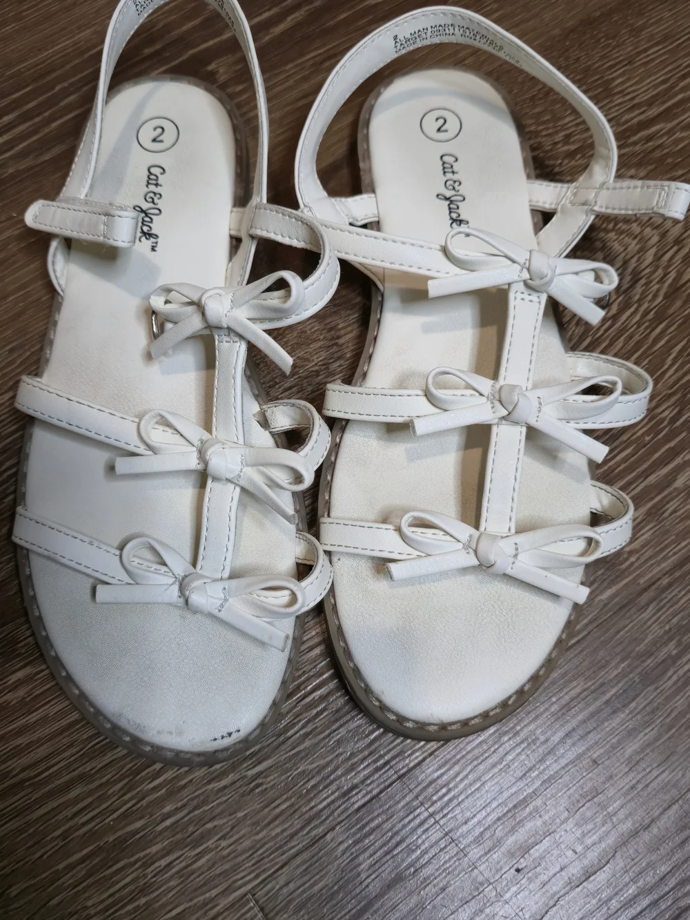 Cat & Jack White Bow-Strap Girls' Sandals